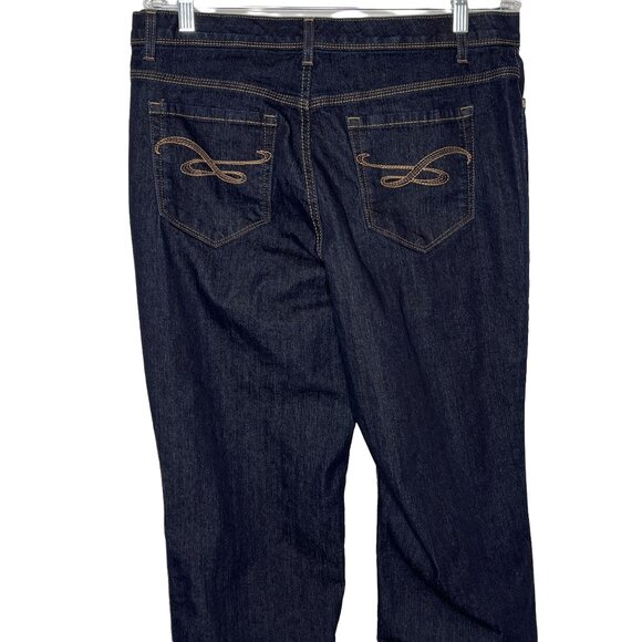 Style & Co Dark Wash Straight Leg Jeans Size 14 L Stretch Denim - Picture 7 of 11